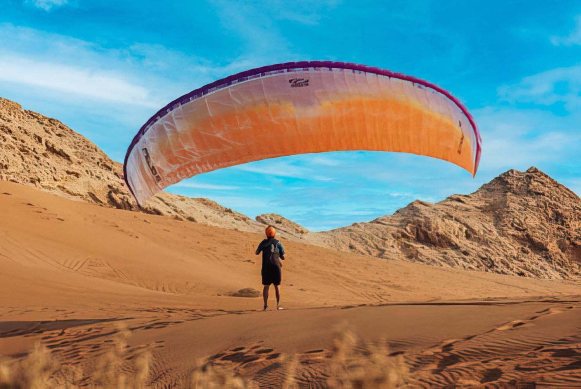 Отель Al Badayer Retreat By Sharjah Collection Margham Экстерьер фото Parachute landing on the dunes